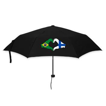 Brésil Finlande Drapeau Mains Coeur Forme - Parapluie standard - noir - Devant