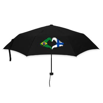 Brésil Finlande Drapeau Mains Coeur Forme Utilisé - Parapluie standard - noir - Devant