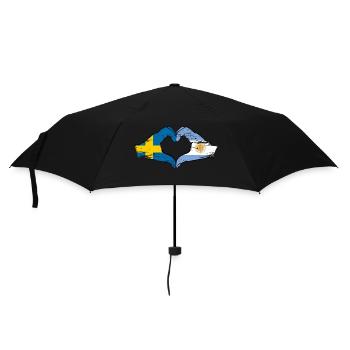 Sweden Argentina flag hands heart shape used - Umbrella (small) - black - Front