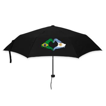 Brasilien Argentinien Flagge Hände Herzform used - Regenschirm (klein) - Schwarz - Vorne