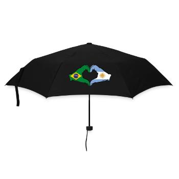 Brasilien Argentinien Flagge Herz - Regenschirm (klein) - Schwarz - Vorne