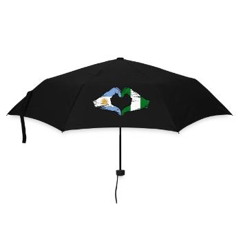 Argentina Nigeria Flag Hands Heart Shape Used - Umbrella (small) - black - Front