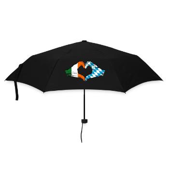 Ireland Bavaria Flag Hands Heart Shape Used - Umbrella (small) - black - Front