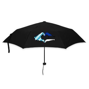 Bavière, Estonie, Drapeau, Aiguilles, Coeur - Parapluie standard - noir - Devant