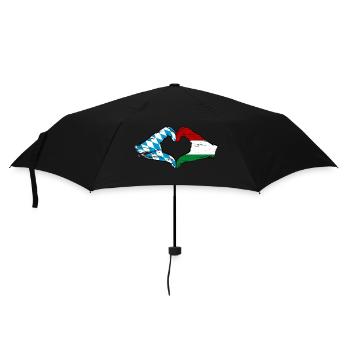 Bavaria Hungary Flag Hands Heart Shape Used - Umbrella (small) - black - Front