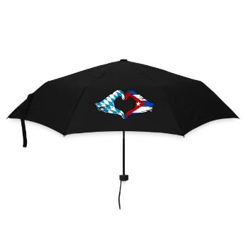 Bavaria Cuba Flag Hands Heart Shape Used - Umbrella (small) - black - Front