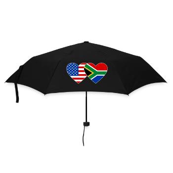États-Unis, Afrique du Sud, drapeau, forme de coeur - Parapluie standard - noir - Devant