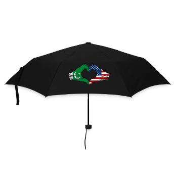 Pakistan USA Flagge Haende Herzform used - Regenschirm (klein) - Schwarz - Vorne