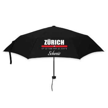 Zürich - Regenschirm (klein) - Schwarz - Vorne