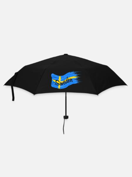 Schwedische Fahne - Regenschirm (klein) - Schwarz
