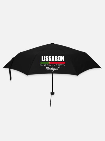 Lissabon - Regenschirm (klein) - Schwarz