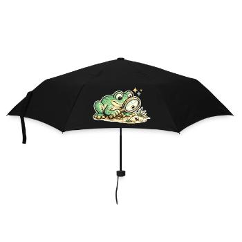 Frog detective in search of clues - Umbrella (small) - black - Front