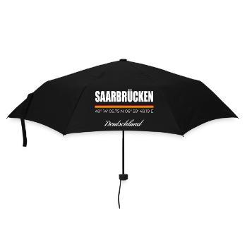 Saarbrücken - Regenschirm (klein) - Schwarz - Vorne