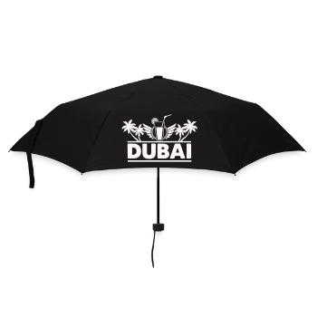 Dubai Palmen Getränk Logo - Regenschirm (klein) - Schwarz - Vorne