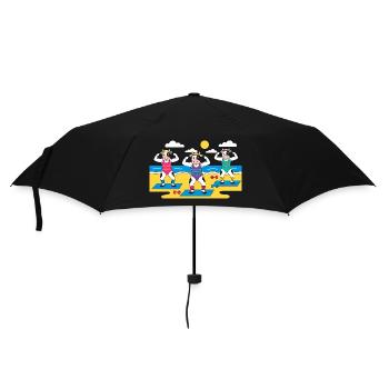 Kuh Yoga Strand - Regenschirm (klein) - Schwarz - Vorne