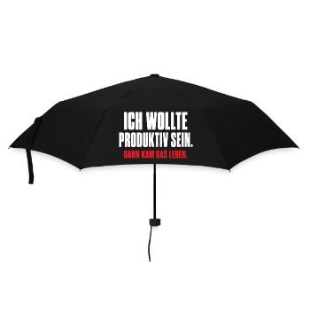 Ich wollte produktiv sein – Dann kam das Leben - Regenschirm (klein) - Schwarz - Vorne