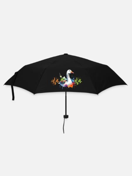 Gans Herzlinie - Regenschirm (klein) - Schwarz