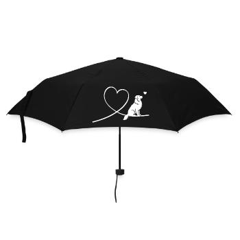 Australian Shepherd Dog with Heart Silhouette - Umbrella (small) - black - Front