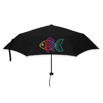 Bunter Fisch | Modernes Meeresmotiv  - Regenschirm (klein) - Schwarz - Vorne