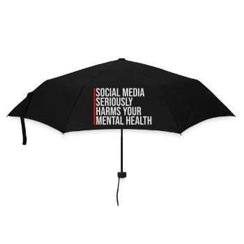 Les réseaux sociaux nuisent sérieusement à la santé mentale selon les affirmations - Parapluie standard - noir - Devant