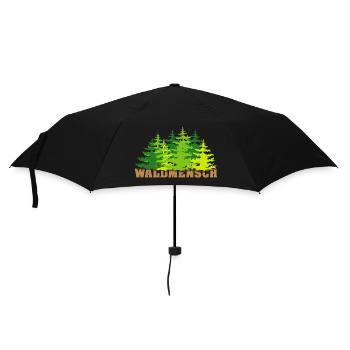waldmensch wälder baum bäume geschenkidee - Regenschirm (klein) - Schwarz - Vorne