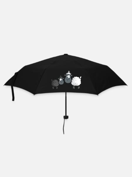 Zwei Schafe - Sheep - Schaf - Comic - Cute - Kids - Regenschirm (klein) - Schwarz