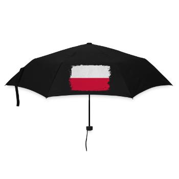 Polnische Flagge Pinselstil - Regenschirm (klein) - Schwarz - Vorne