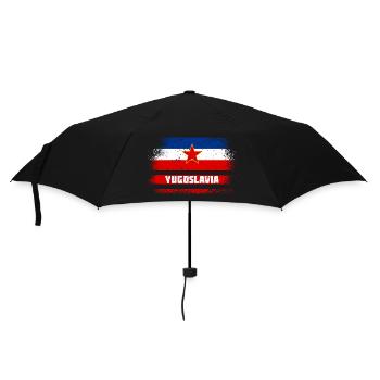 Jugoslawien Vintage Flaggen - Regenschirm (klein) - Schwarz - Vorne