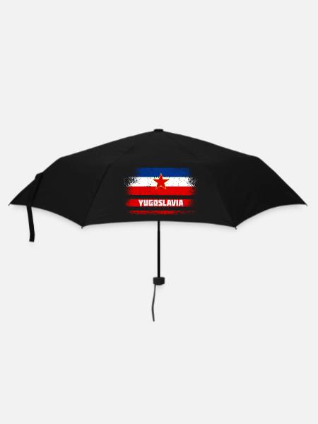 Jugoslawien Vintage Flaggen - Regenschirm (klein) - Schwarz