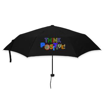 Think positive! - Regenschirm (klein) - Schwarz - Vorne