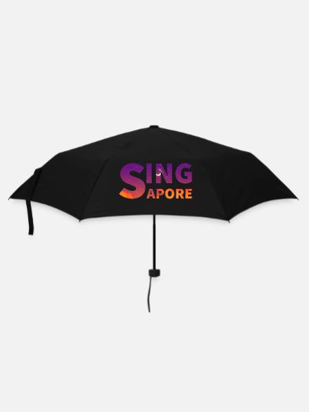 Singapur - Regenschirm (klein) - Schwarz