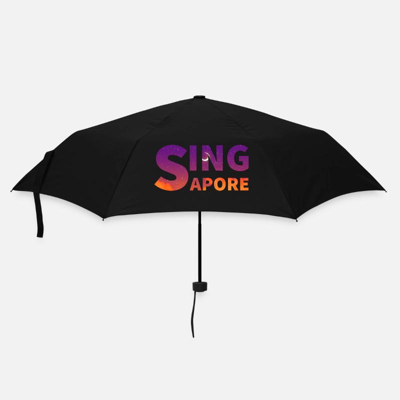 Singapur - Regenschirm (klein) - Schwarz