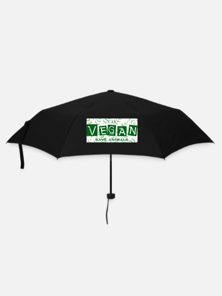 DEVENEZ VÉGÉTALIEN - SAUVEZ LES ANIMAUX - Parapluie standard - noir