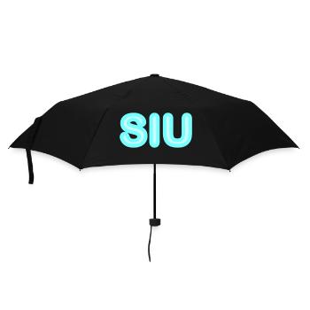 Jugendwort - Siu - Neonschrift in hell blau - Regenschirm (klein) - Schwarz - Vorne