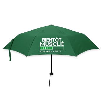 Bientot musclé (blanc et vert) - Parapluie standard - vert bouteille - Devant