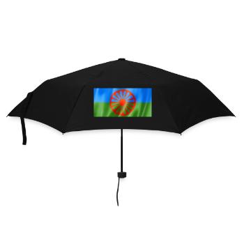 Drapeau rom et sinti - Design flottant - Parapluie standard - noir - Devant