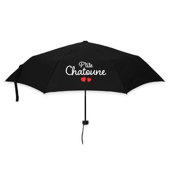 Femme Chatoune Humour Mot Affectueux Couple - Parapluie standard - noir - Devant