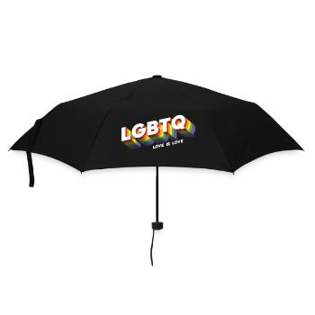 love is love LGBTQ+ - Regenschirm (klein) - Schwarz - Vorne