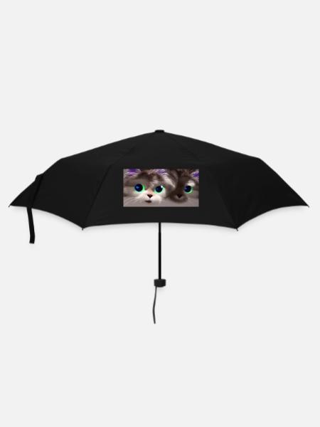 Hi Cat - Regenschirm (klein) - Schwarz