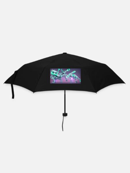 Cyber Cat - Regenschirm (klein) - Schwarz