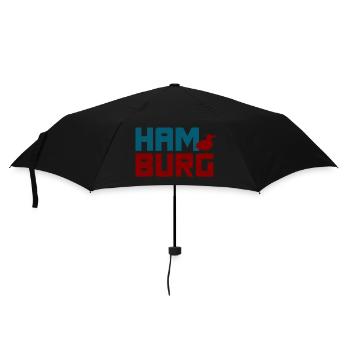 Hamburg Fan Möwe Quote Hansestadt Nordsee - Regenschirm (klein) - Schwarz - Vorne