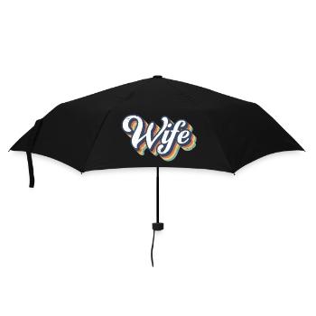 Retro Wife Matching Couple Wedding Party Mariage - Parapluie standard - noir - Devant