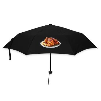 Fried pterosaur on the plate - Umbrella (small) - black - Front