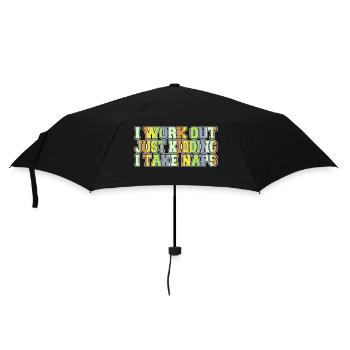 sayings funny geek barbells churrascada outdoors - Regenschirm (klein) - Schwarz - Vorne