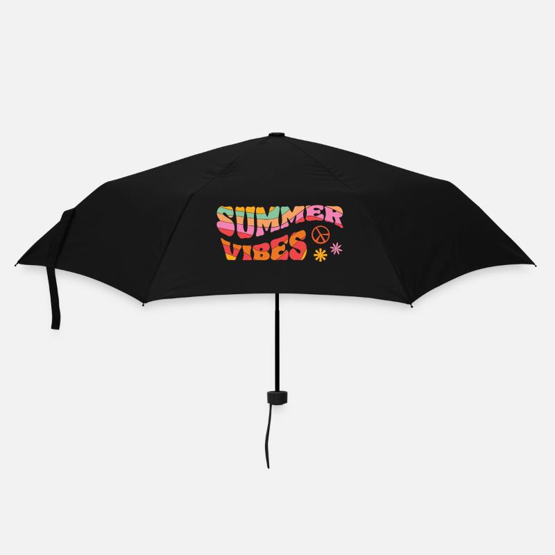 summer vibes - Regenschirm (klein) - Schwarz
