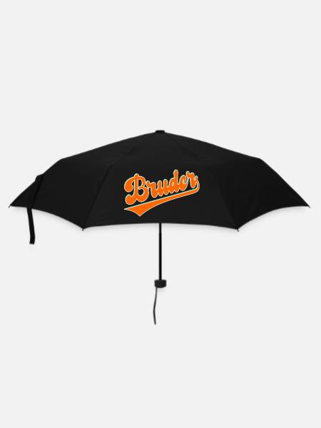 Schriftzug Bruder Familie - Regenschirm (klein) - Schwarz