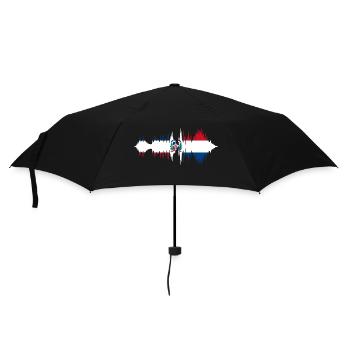 Dominikanische Republik Flagge Dom Rep Fahne Reise - Regenschirm (klein) - Schwarz - Vorne
