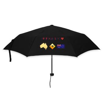 Australien, Australia Love, Australien Liebe - Regenschirm (klein) - Schwarz - Vorne