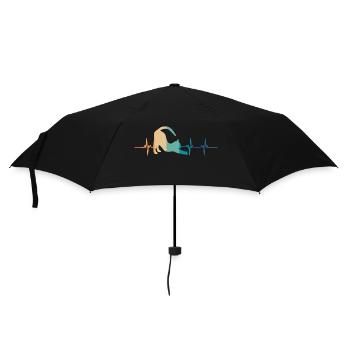 Herzschlag der Katze - Regenschirm (klein) - Schwarz - Vorne