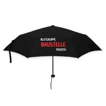 Blutgruppe Baustelle Positiv - Bauarbeiterwitzig - Regenschirm (klein) - Schwarz - Vorne